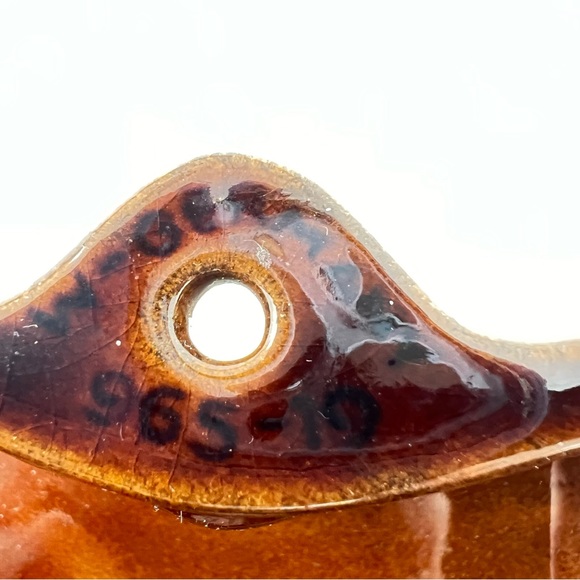 West Germany 965-19 Cake Jelly Pan Mold Ceramic Brown Star 7” Footed Hangable - Picture 3 of 6